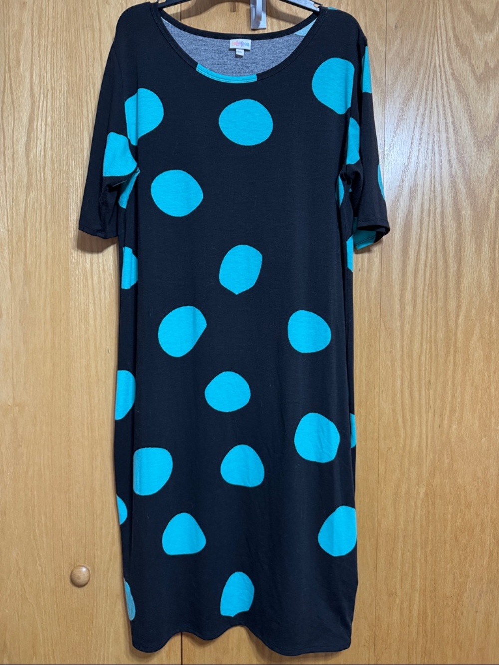 LuLaRoe Black Dress with Teal Accent